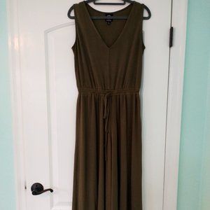 Olive Wide Cropped Leg Jumpsuit